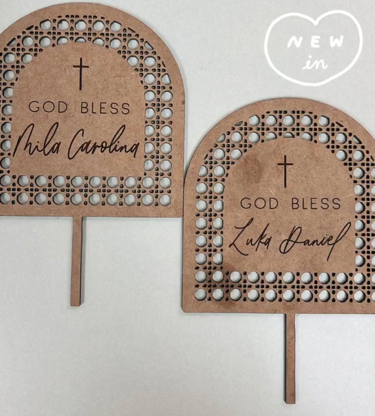 Personalized Rattan Cake Topper