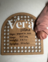 Load image into Gallery viewer, Olivia Rattan Birth Plate
