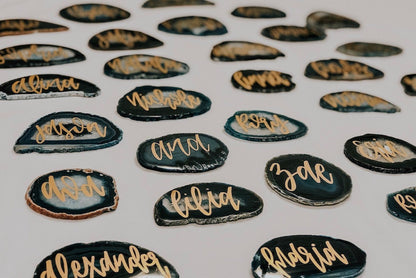 Agate Slice Personalized Place Card