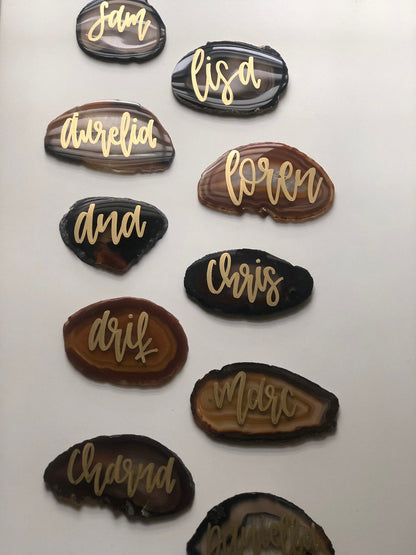 Agate Slice Personalized Place Card